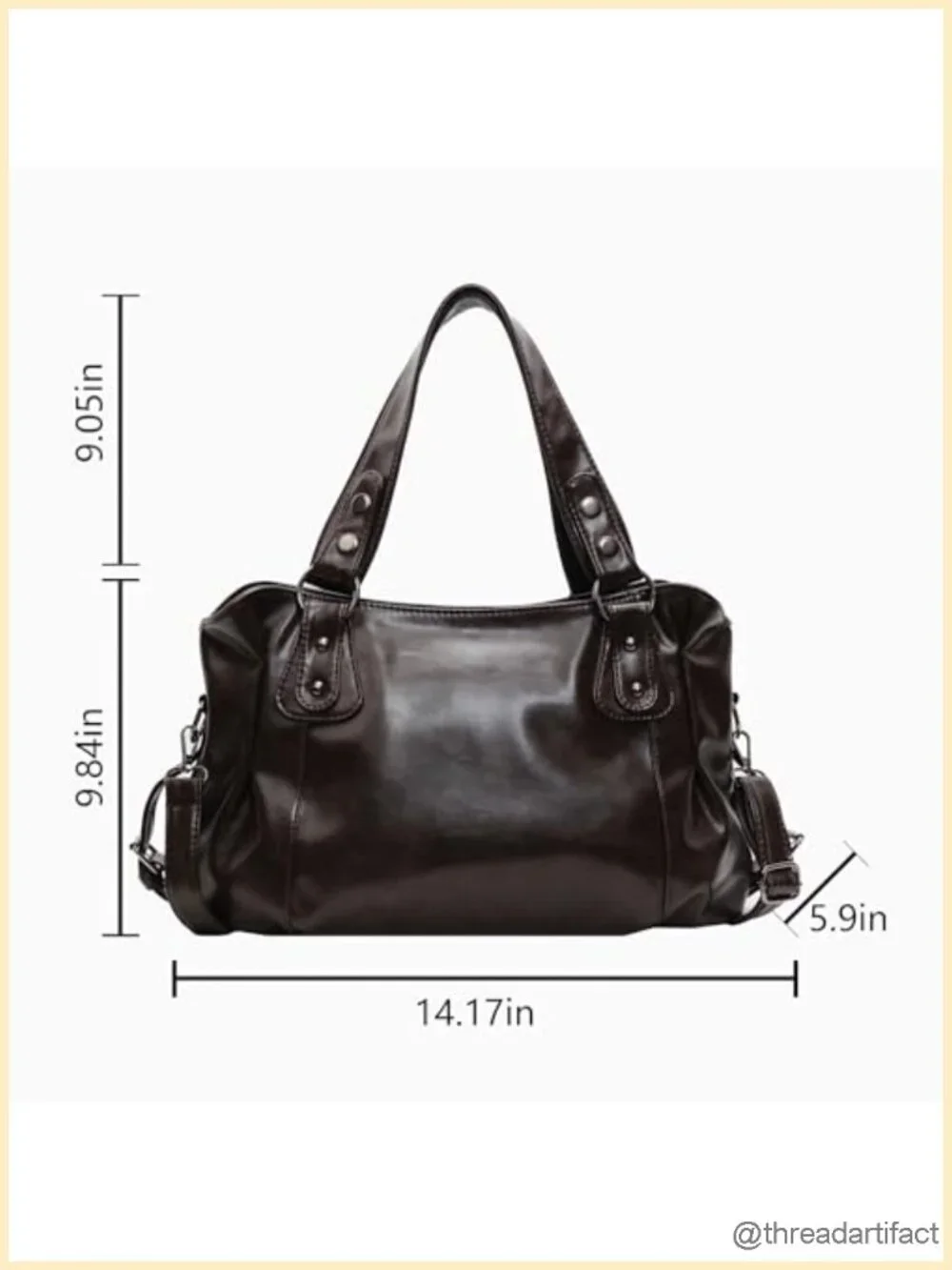 Vintage Faux Leather Hobo Shoulder Bag Large Capacity Crossbody Purse